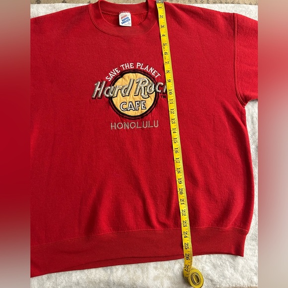 Vintage 90s Hard Rock Cafe Save the Planet Crewneck Sweatshirt Honolulu - Picture 6 of 7